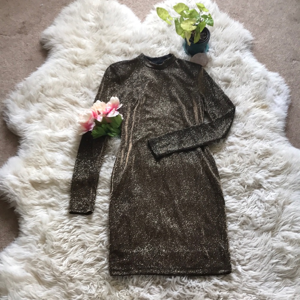 NWOT gold glitter dress